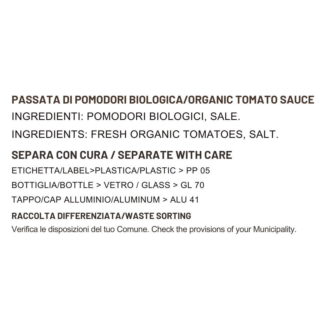 Passata di pomodoro Biologica 66/72cl 6pz