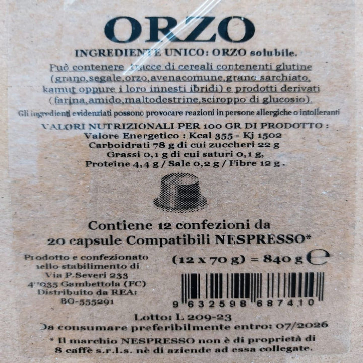 Soluble Barley Nespresso Compatible* 20 Caps