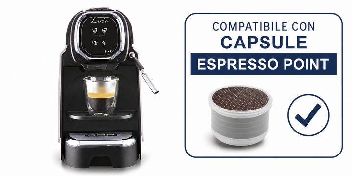 Macchina da caffè LARIO-SOFT erogazione capsule caffè espresso Point acqua e vapore
