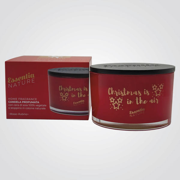 Candela NATALE Profumata in Vaso - Rosso Rubino 450g