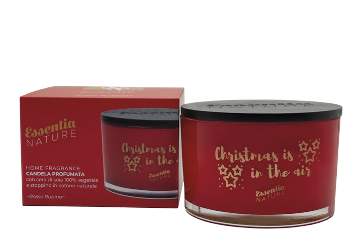 Candela NATALE Profumata in Vaso - Rosso Rubino 450g