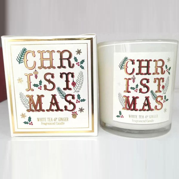 Weiße Weihnachtszauber-Duftkerze