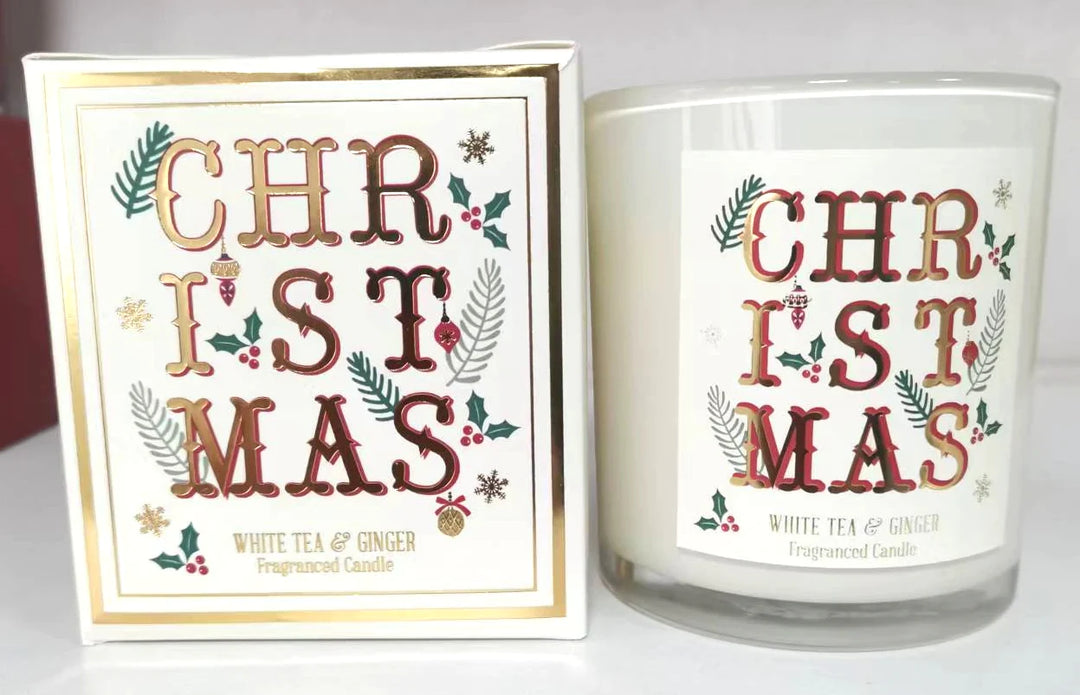 Weiße Weihnachtszauber-Duftkerze