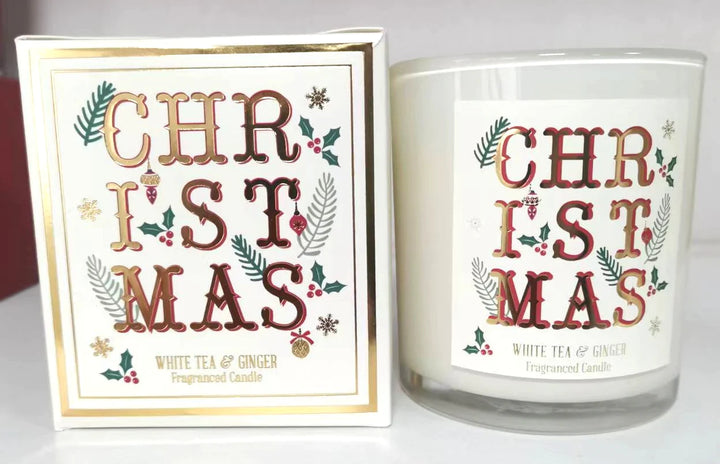 Weiße Weihnachtszauber-Duftkerze