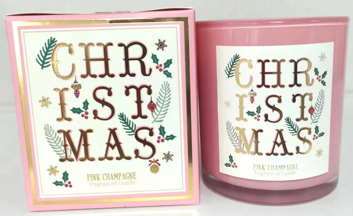 Weihnachtszauber-Rosa-Duftkerze