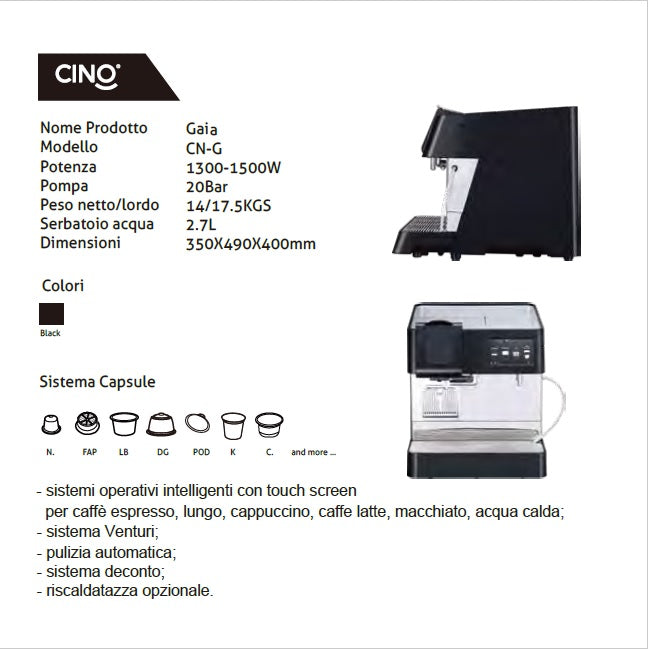 Machine à capsules compatible GAIA Dolce Gusto