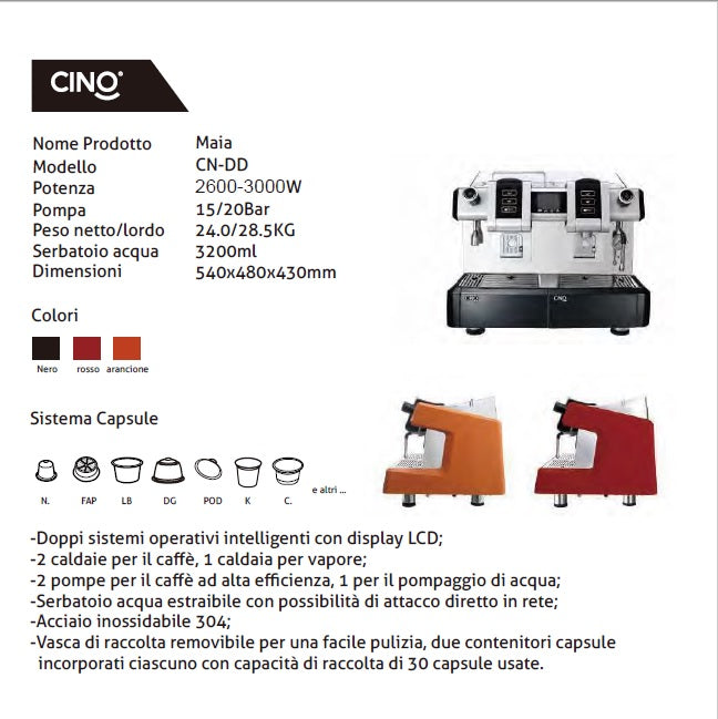 Machine à capsules compatible MAIA Dolce Gusto