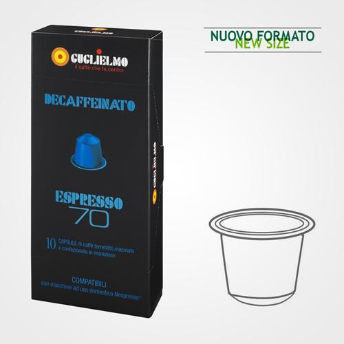 Caffè Guglielmo capsule Nespresso * compatibile Decaffeinato Blu 70 astuccio da 10  cps