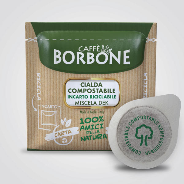 Dosettes ESE Caffè Borbone Compostables 44mm - Mélange Verde / Décaféiné (Dek)
